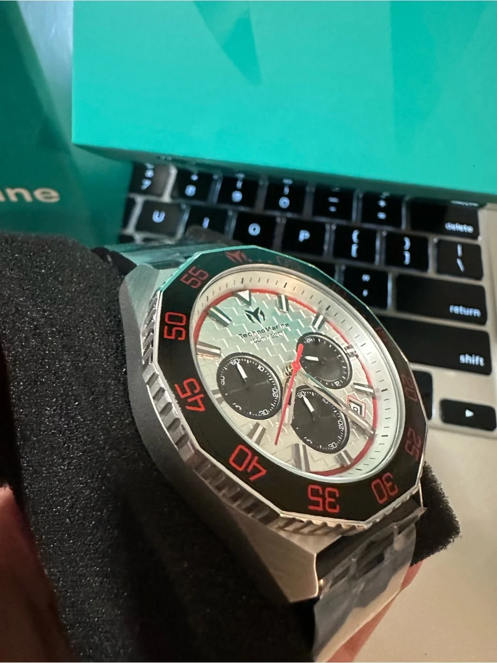 TechnoMarine Racing Legends Men's Watch - 44.2mm, Black, Red (TM-525026)